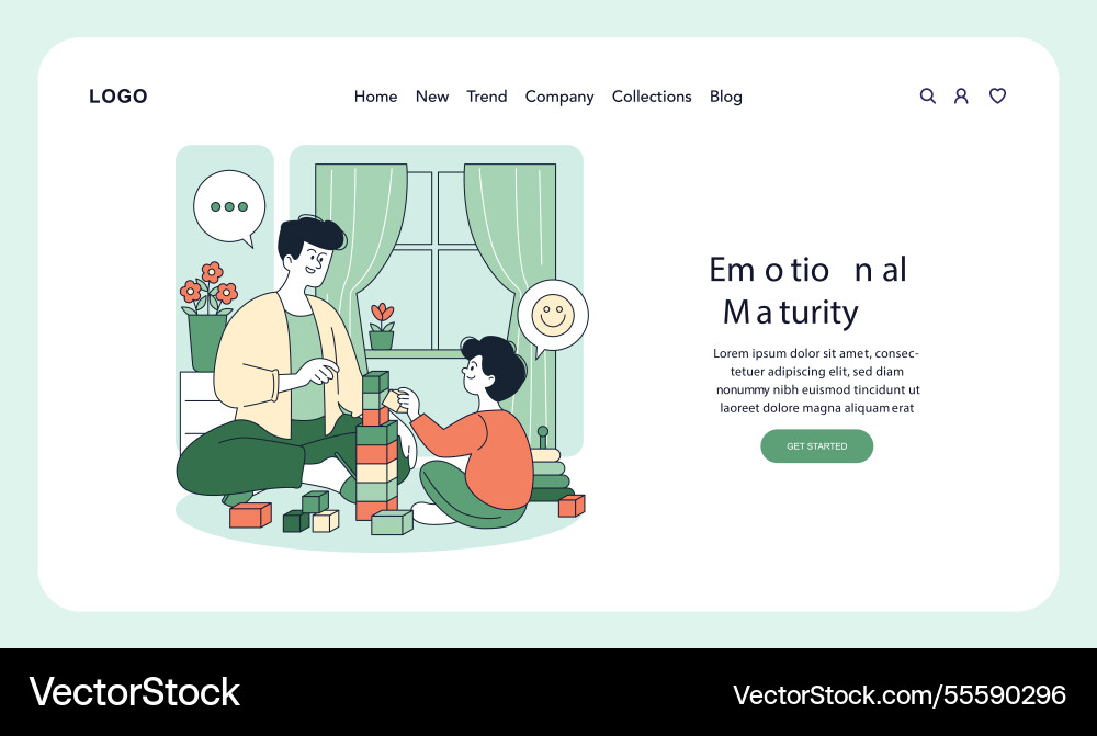 Authoritative parenting style flat Authoritative parenting style flat vector image
