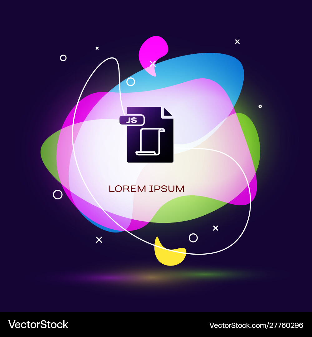 Black js file document download button icon Black js file document download button icon vector image