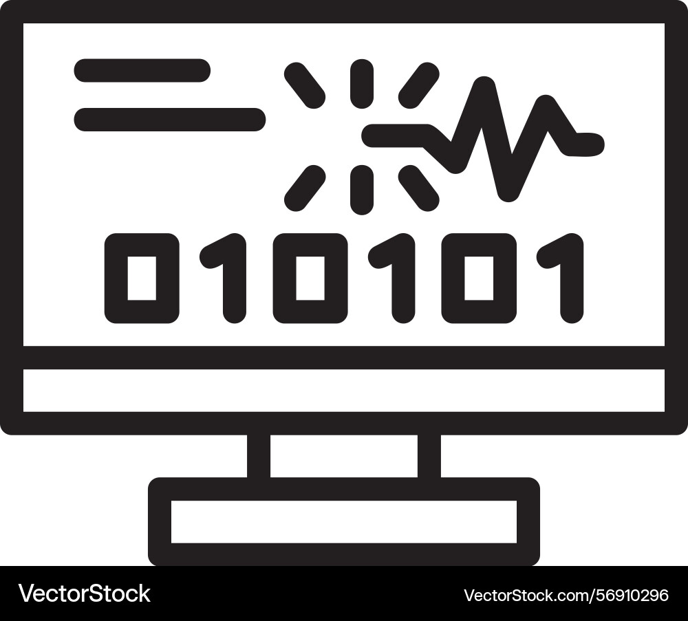 Byte spark linear style icon design vector image