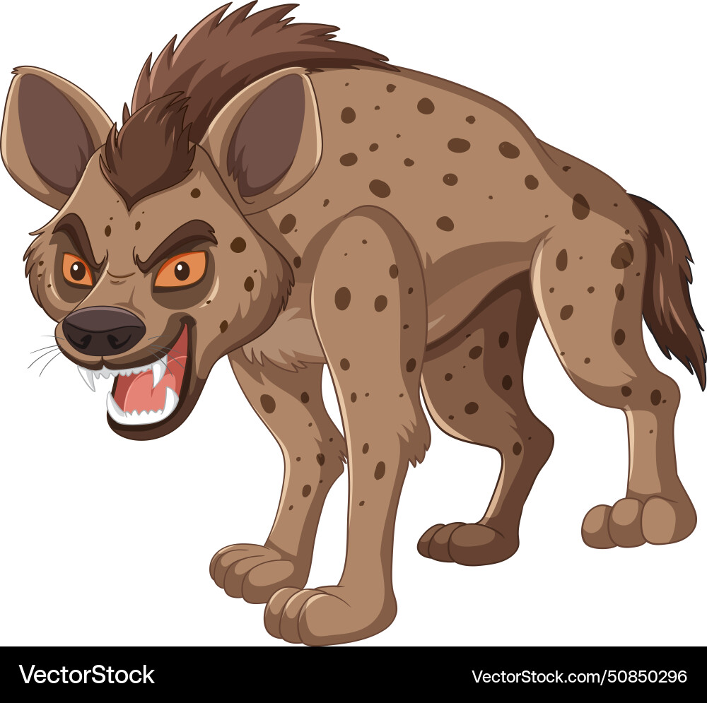 Cartoon hyena snarling with aggressive stance Cartoon hyena snarling with aggressive stance vector image