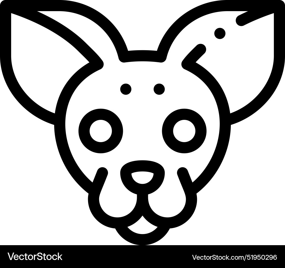 Chihuahua icon thin linear style design isolated Chihuahua icon thin linear style design isolated Vector Image