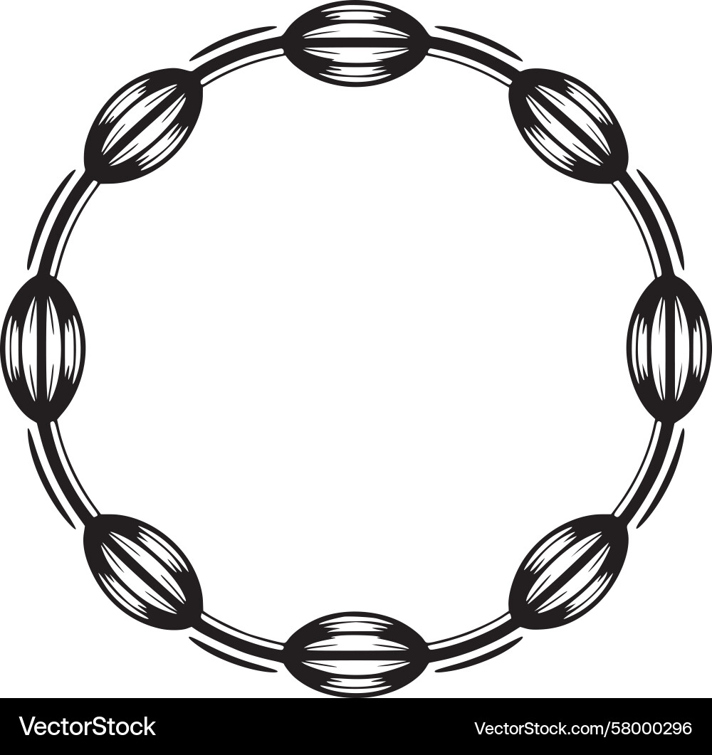 Circular Bean String Art Vector Image