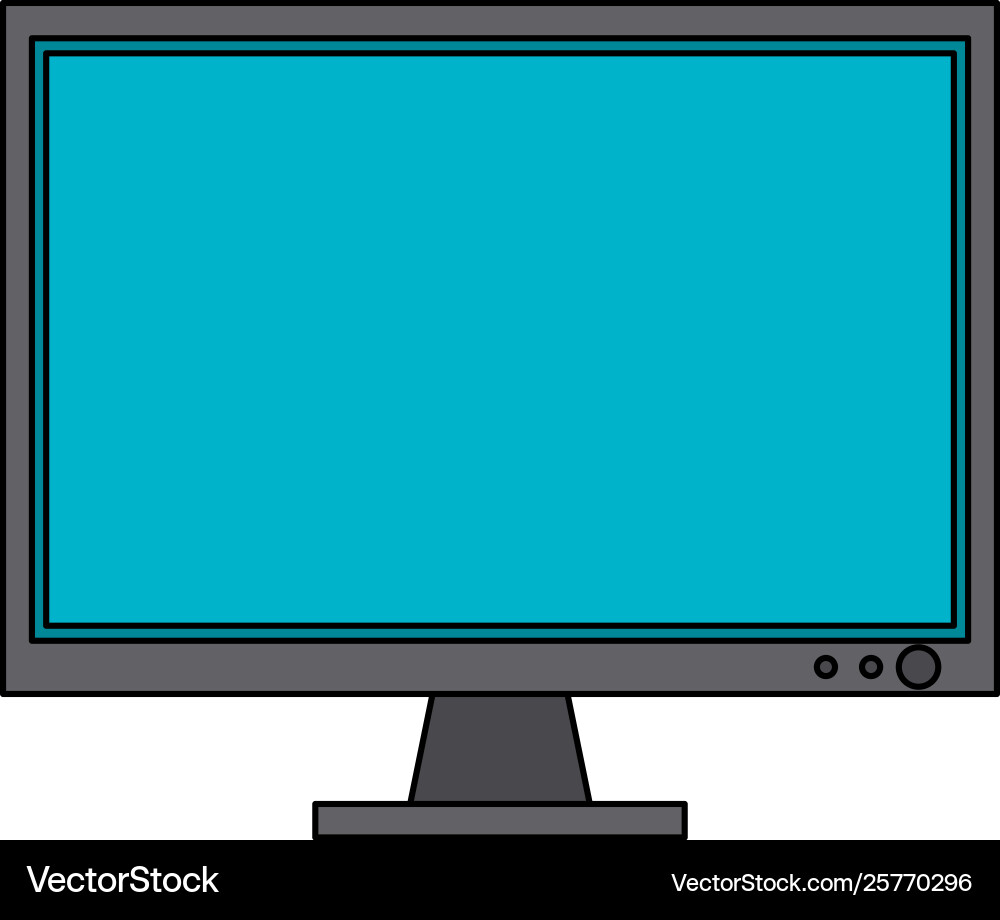 Computer screen monitor hardware technology symbol Vector Image