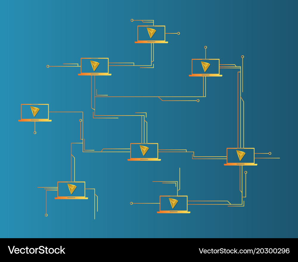 Cryptocurrency tron blockchain circuit concept vector image