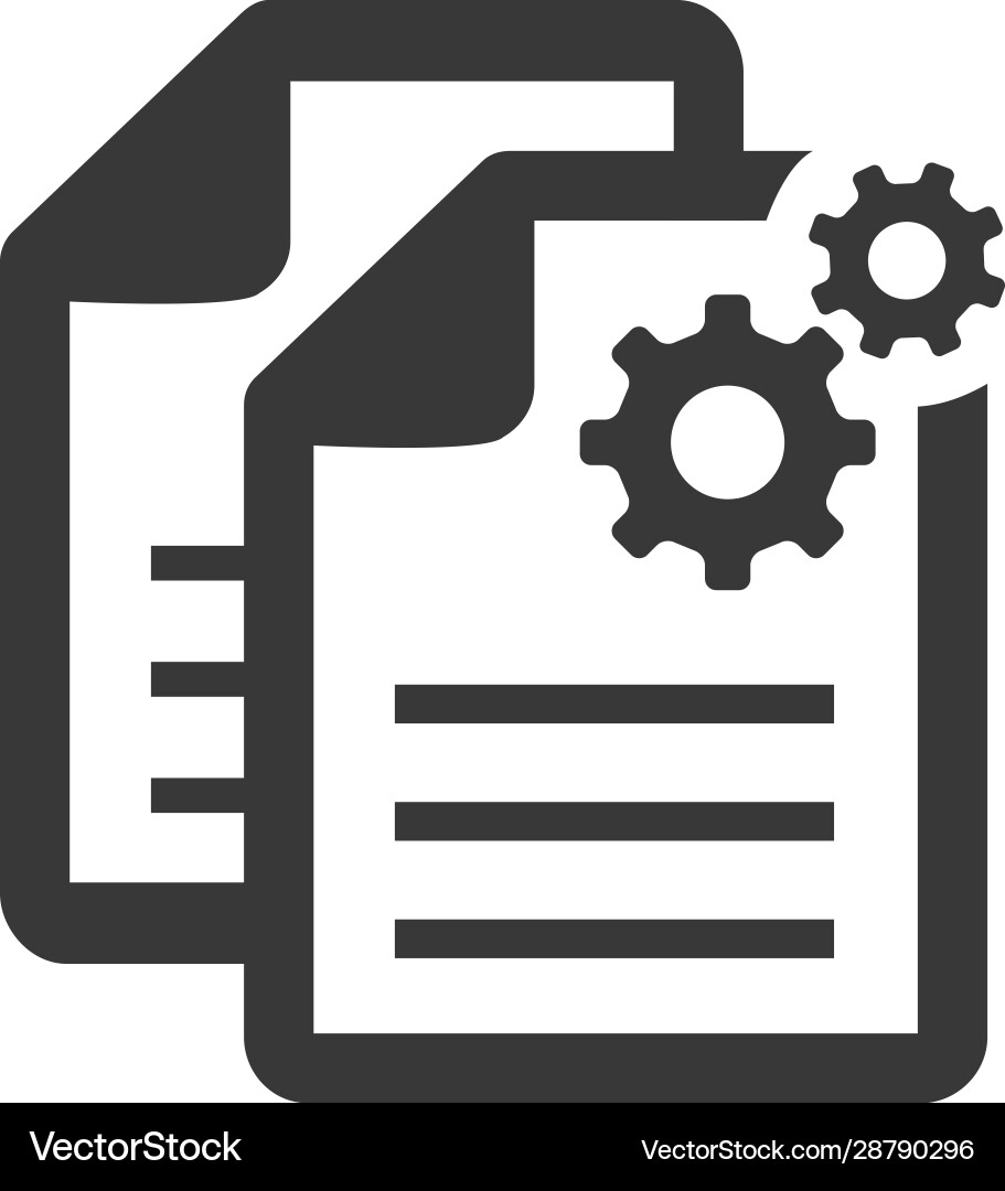 Data process in progress document with gears Data process in progress document with gears vector image