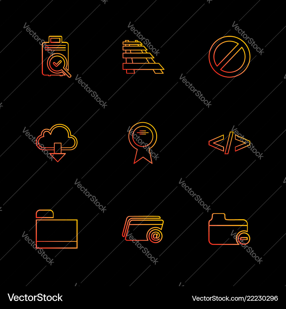 Folder files directory search code eps icons vector image
