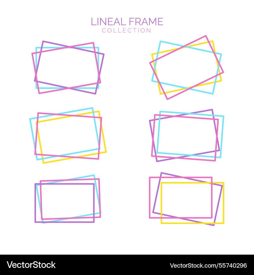 Frame collection with lineal style Vector Image