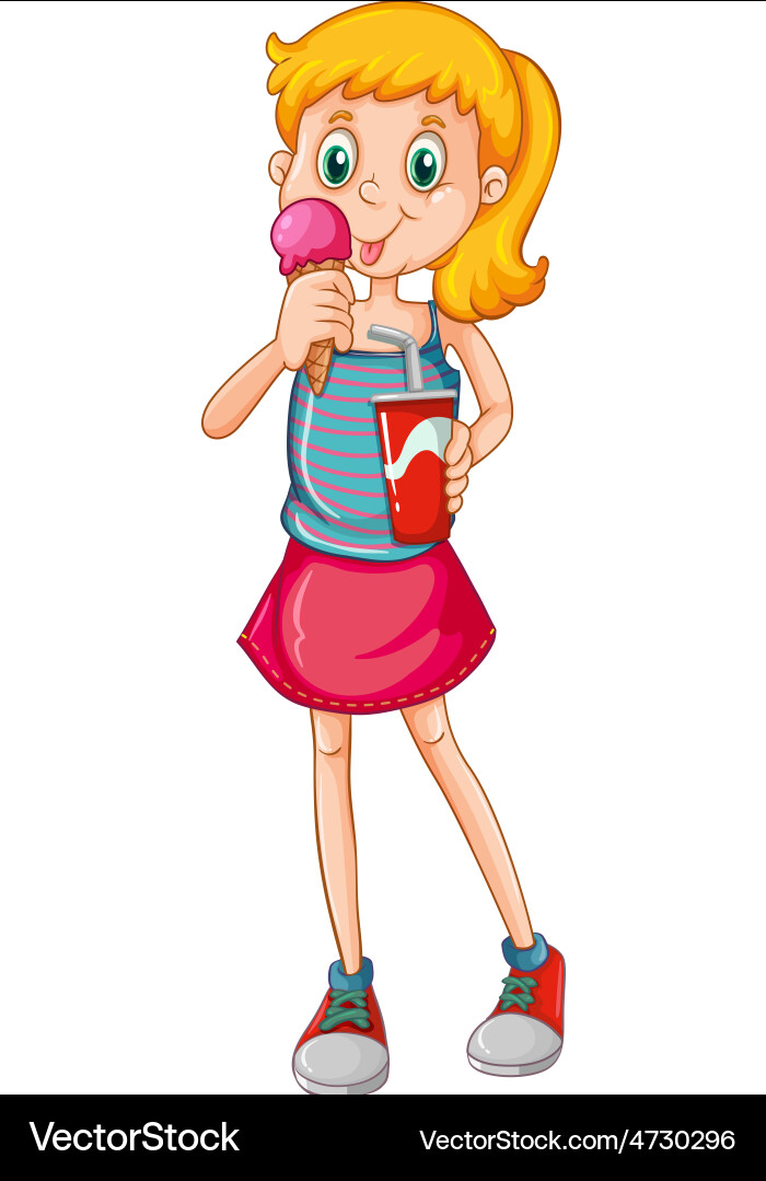 Girl eating vector image