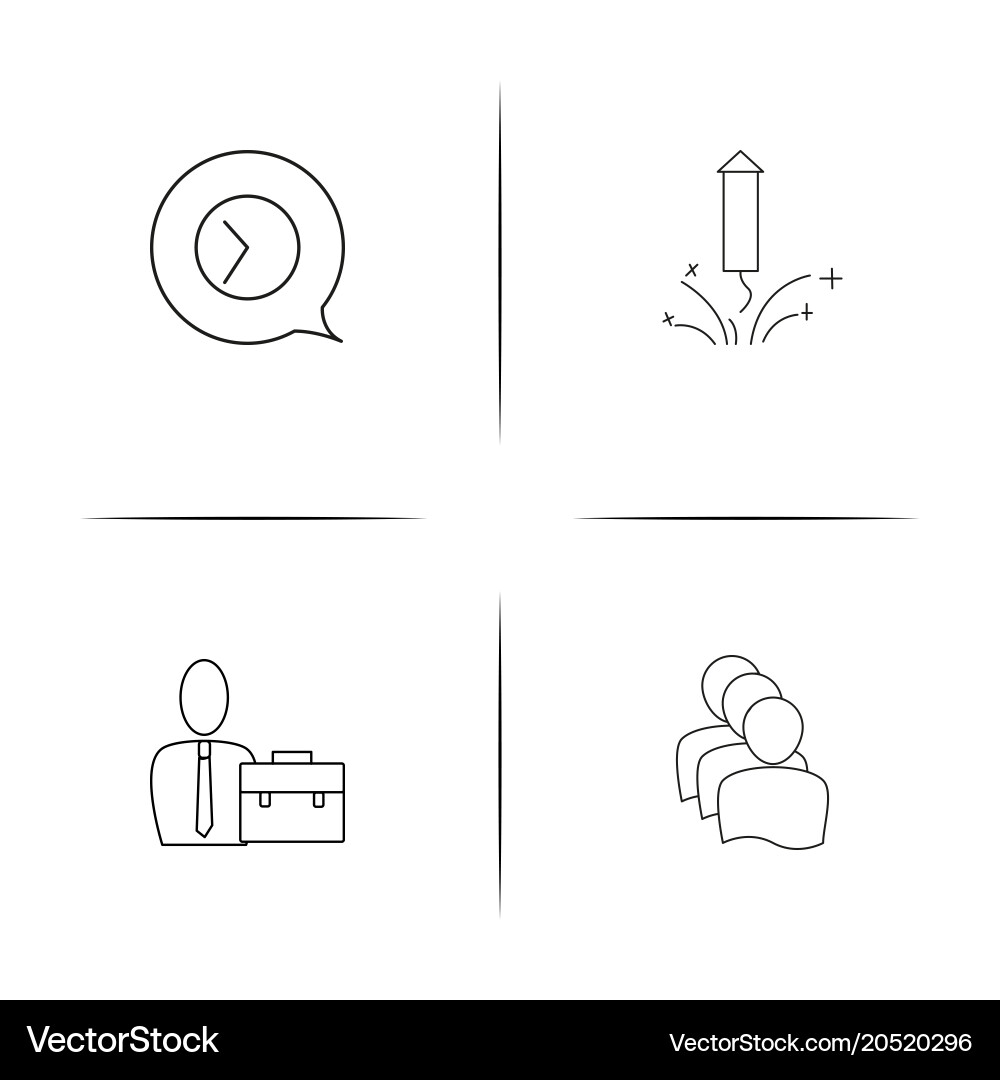 Internet of things simple linear icons set vector image
