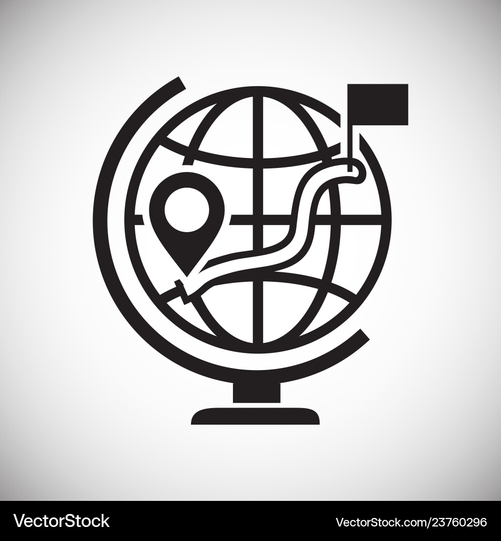Navigation Icon - Global Route Vector Image