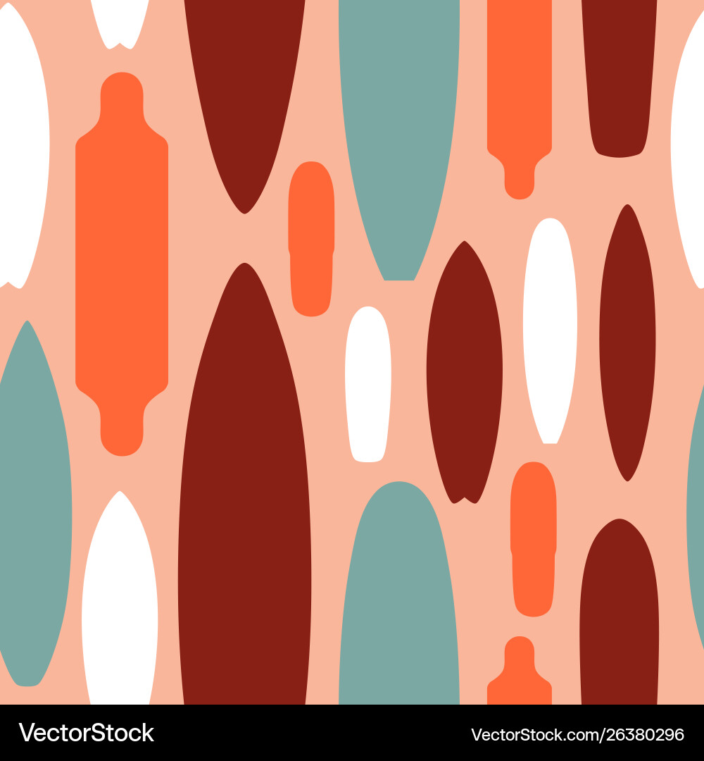 Seamless pattern with image surfboard vector image