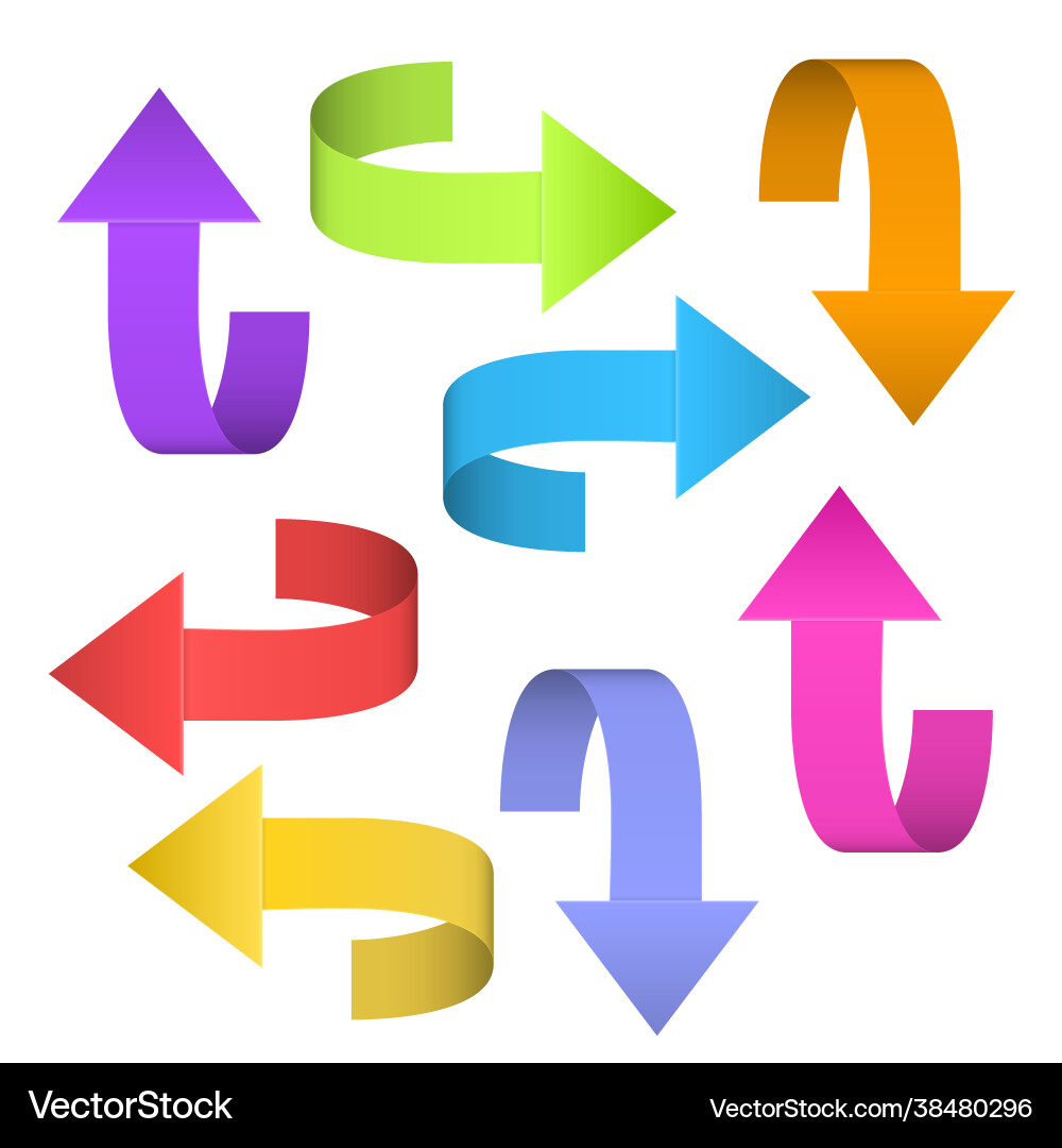 Set arrows different color and direction Vector Image