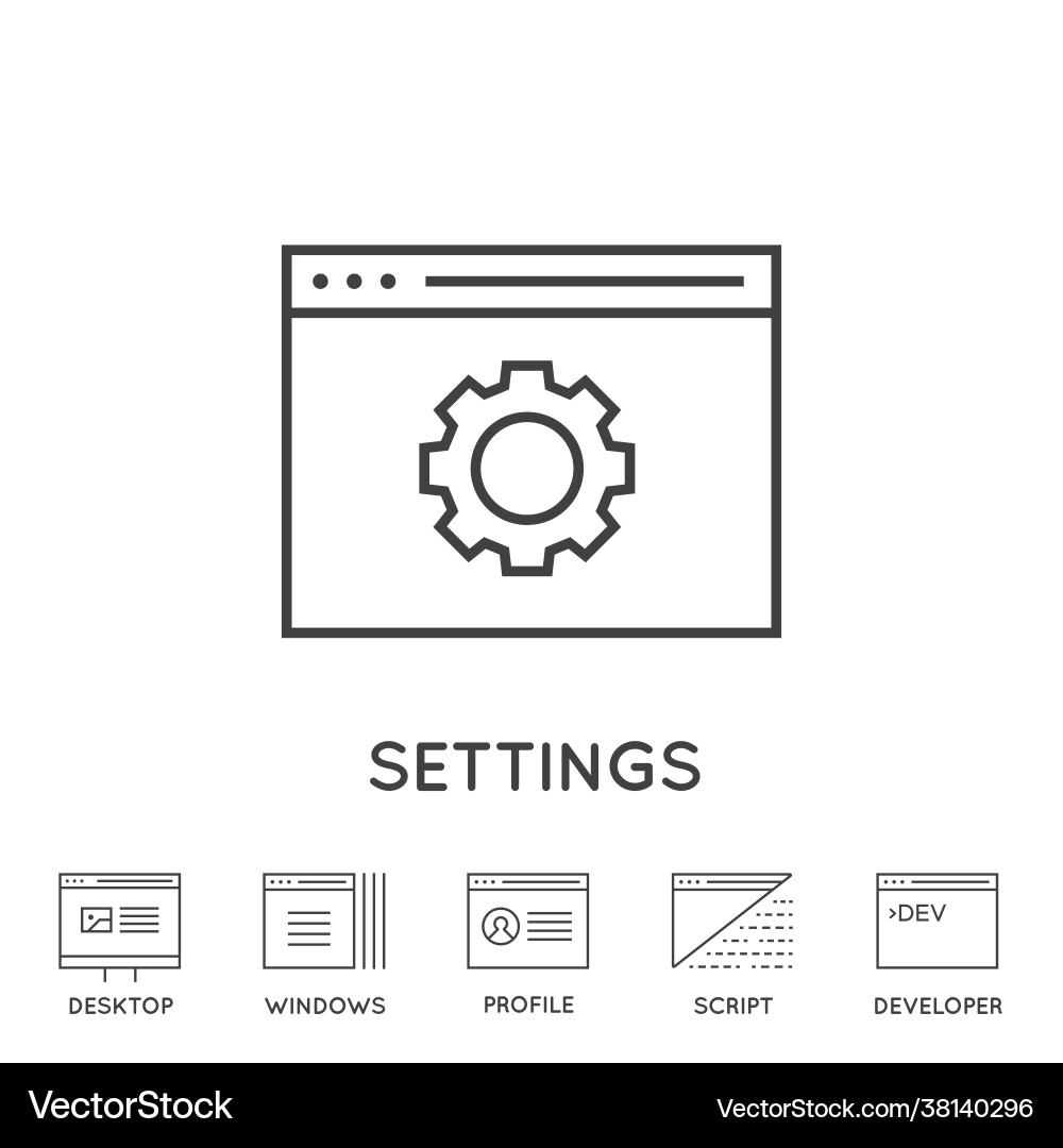Set minimal browser developing app and coding Set minimal browser developing app and coding vector image