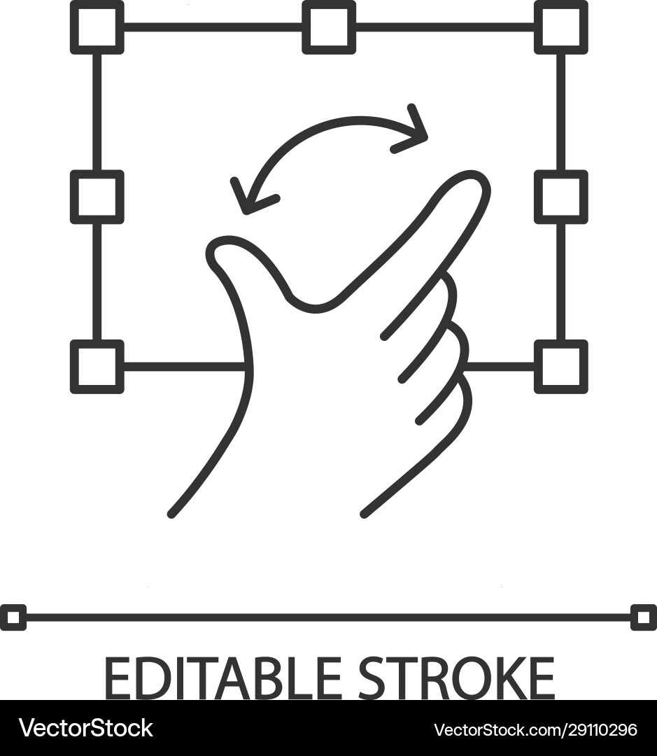 Touchscreen gesture linear icon Touchscreen gesture linear icon vector image