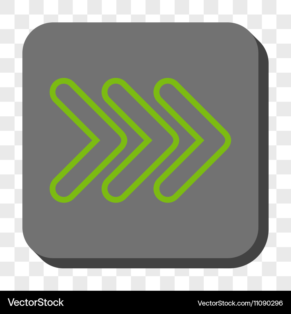 Triple pointer right rounded square button Vector Image