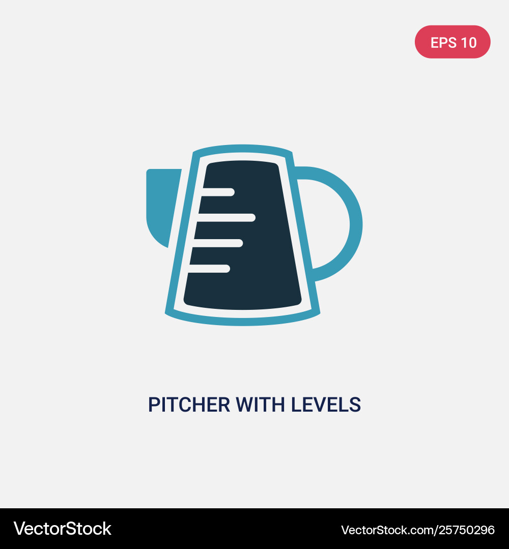 Two color pitcher with levels icon from tools Vector Image