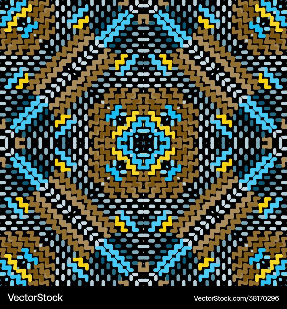 Zigzag and dotted lines colorful seamless pattern Zigzag and dotted lines colorful seamless pattern vector image