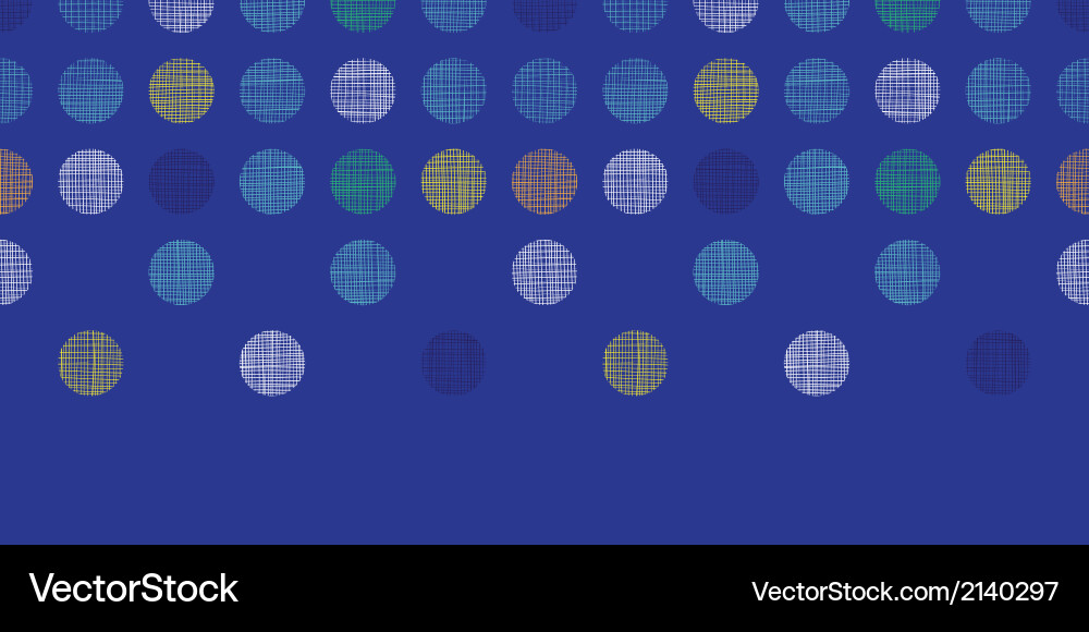 Abstract textile polka dots on blue horizontal Vector Image