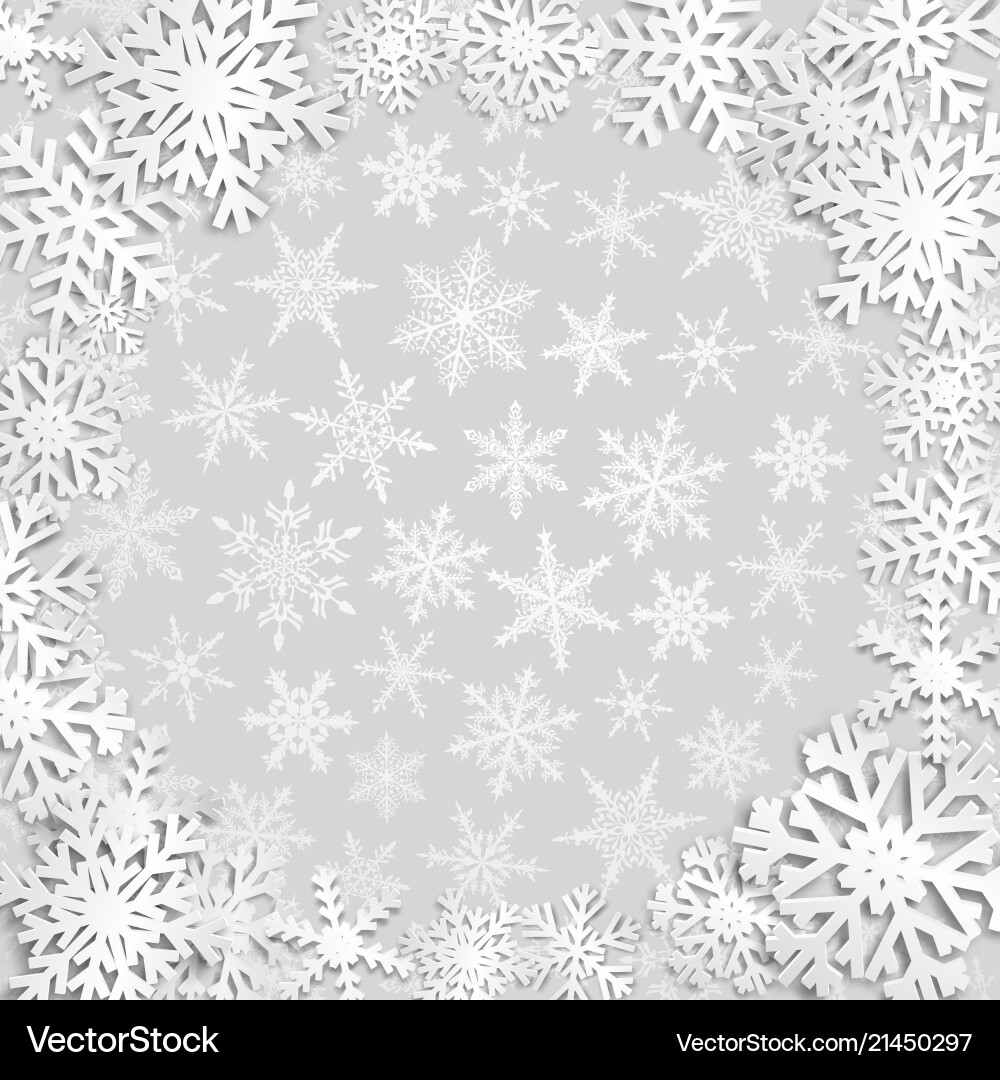 Background with frame of snowflakes Background with frame of snowflakes vector image