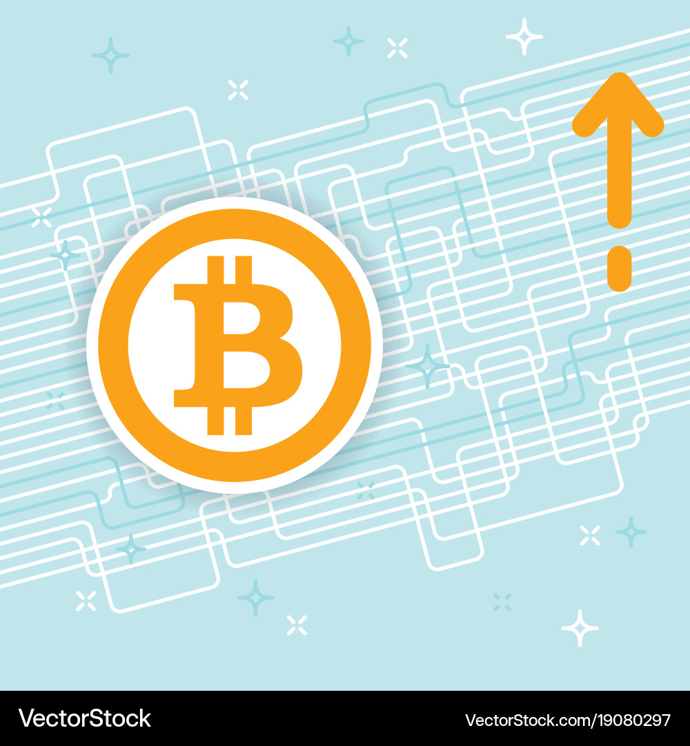Bitcoin blockchain background with arrow vector image