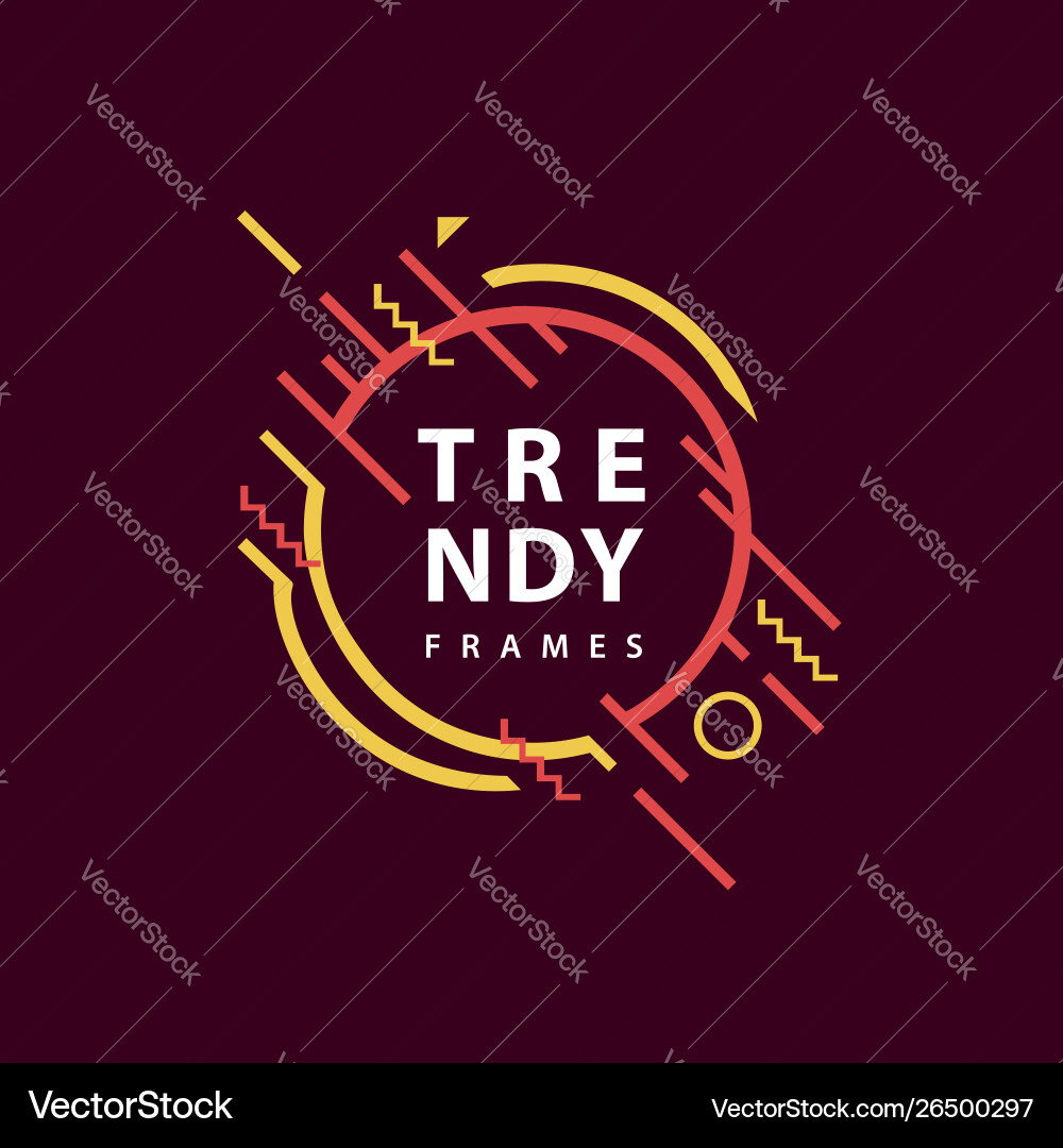 Circle frames with geometric lines borders Vector Image