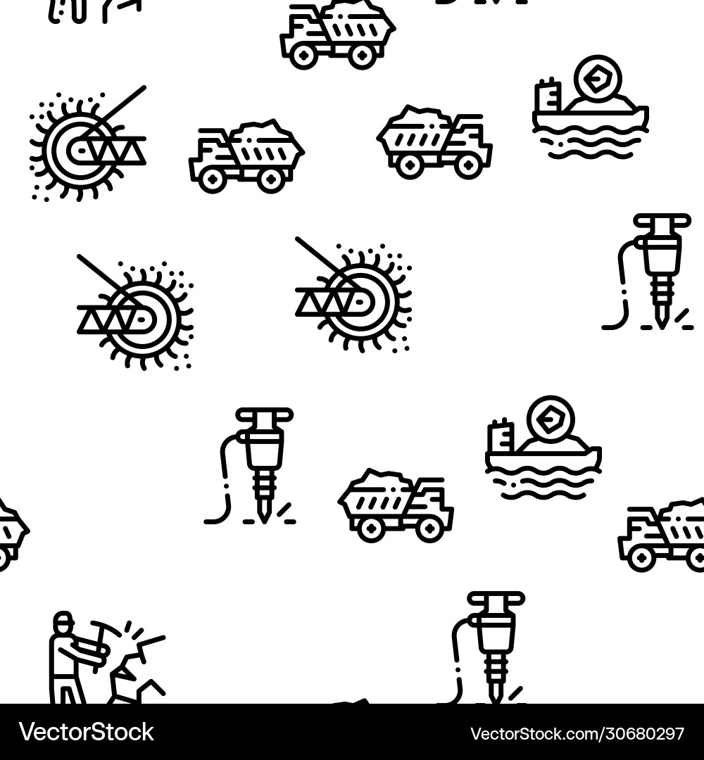 Coal mining seamless pattern Coal mining seamless pattern vector image