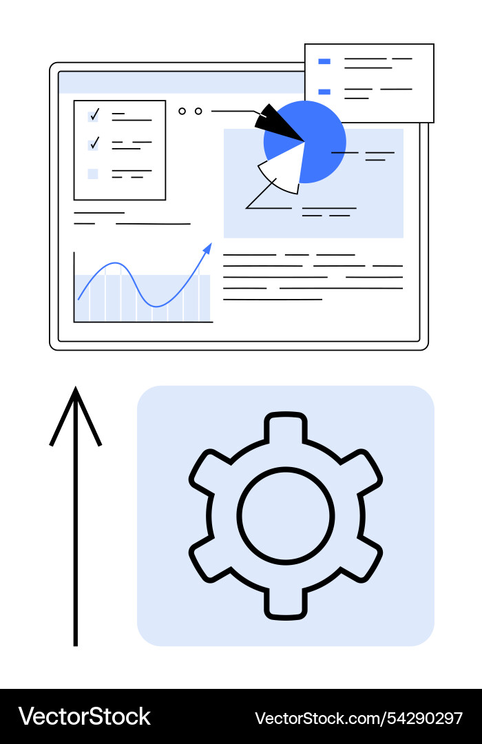Data analysis with graphs and charts enhancing Data analysis with graphs and charts enhancing vector image