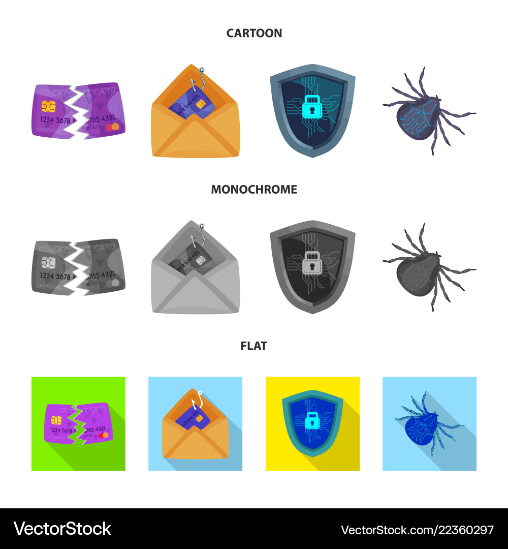 Design of virus and secure logo set Design of virus and secure logo set vector image
