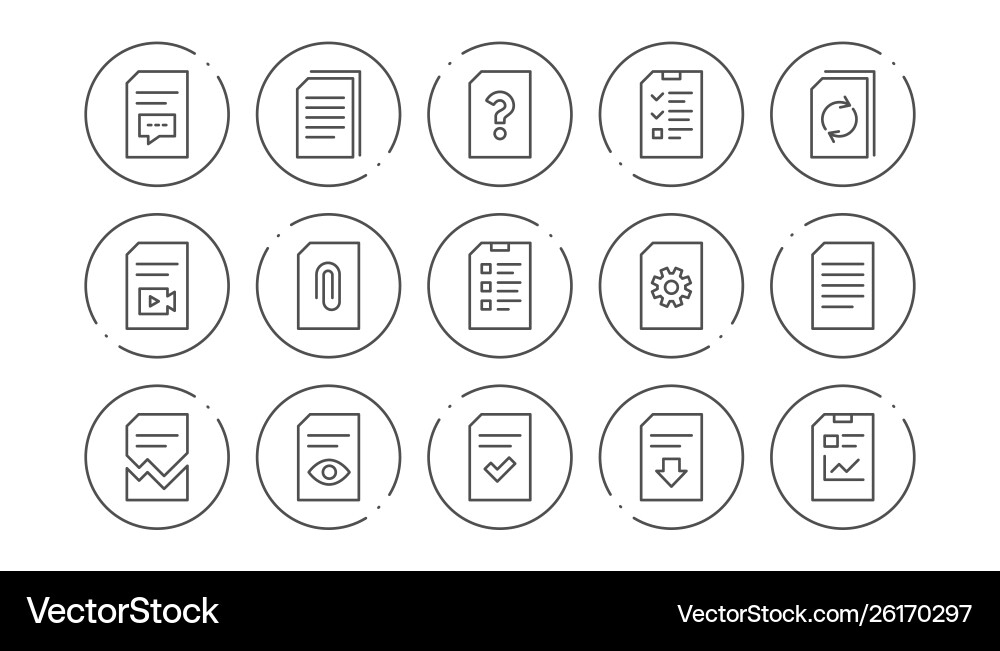 Document line icons report checklist vector image