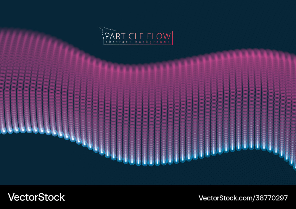 Flowing particles wave dynamic sound motion 3d Flowing particles wave dynamic sound motion 3d vector image