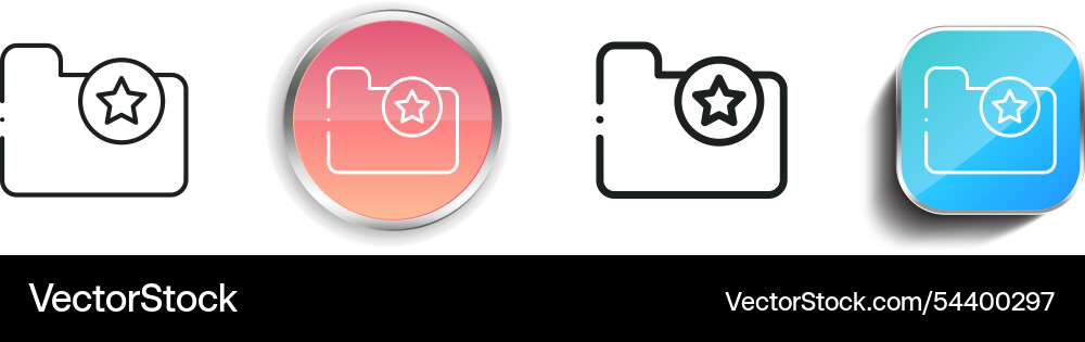 Folder icon thin linear regular and button style Folder icon thin linear regular and button style Vector Image