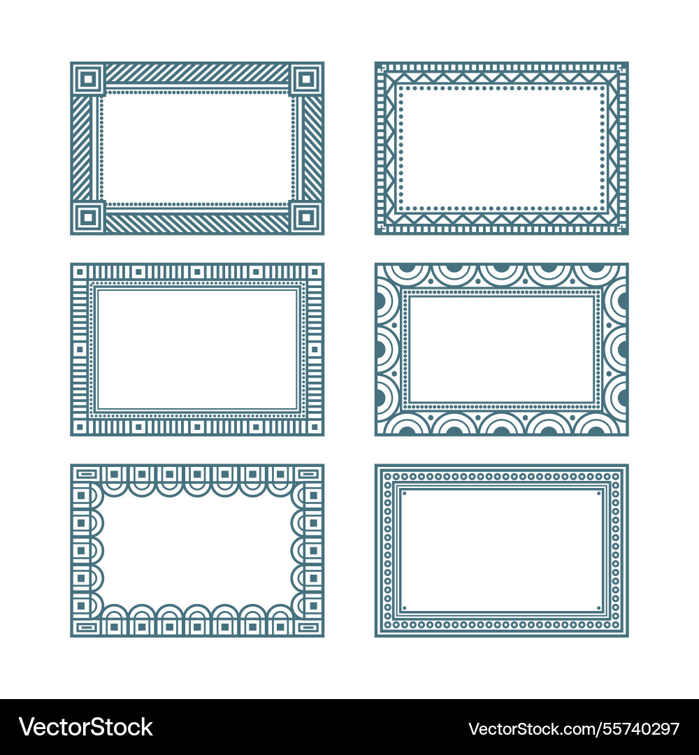 Frame collection with lineal style Vector Image