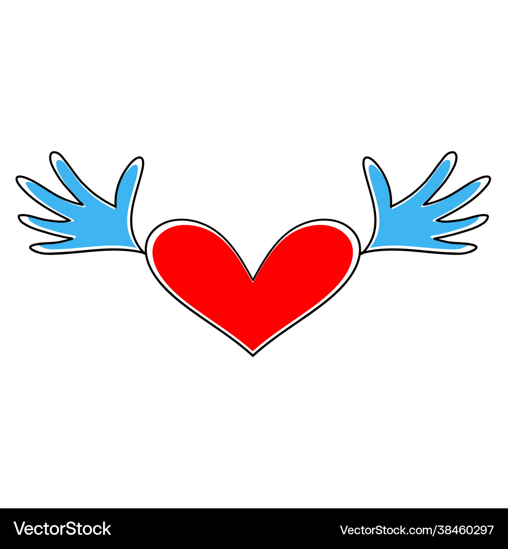 Heart with open arms Heart with open arms Vector Image