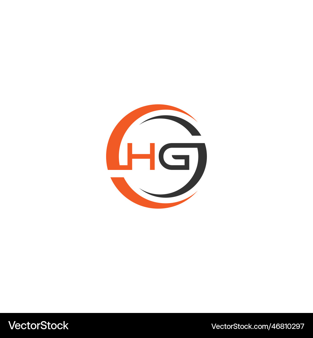 Hg company name initial letters monogram vector image