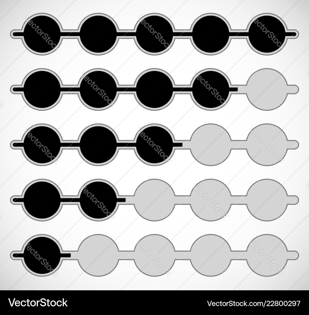 Horizontal progress loading bars steps phases Vector Image
