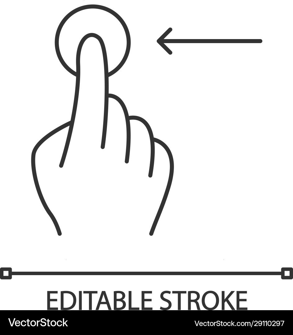 Horizontal scroll gesture linear icon Horizontal scroll gesture linear icon vector image