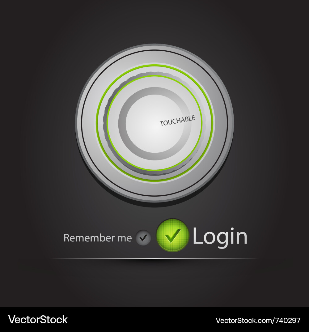 Login page with tune button Vector Image