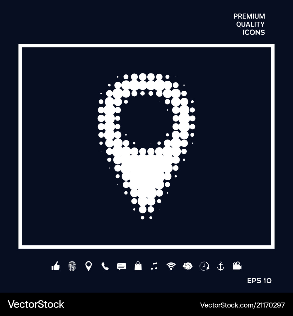 Map pointer halftone logo Vector Image
