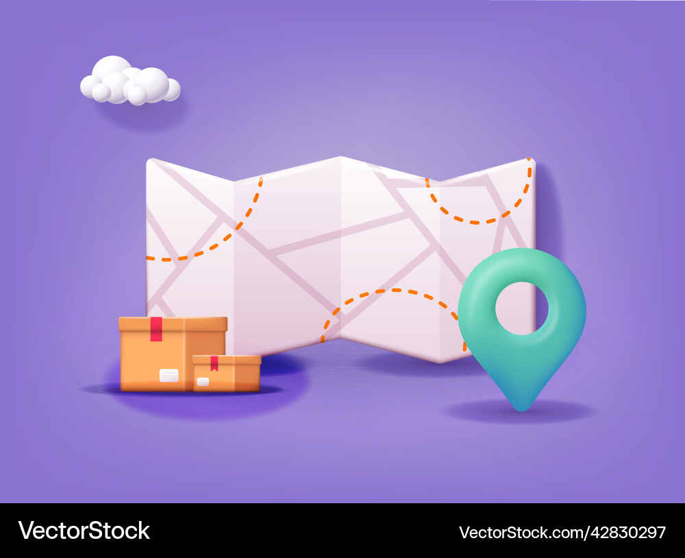 Map with delivery tracking gps navigator pointer Map with delivery tracking gps navigator pointer vector image