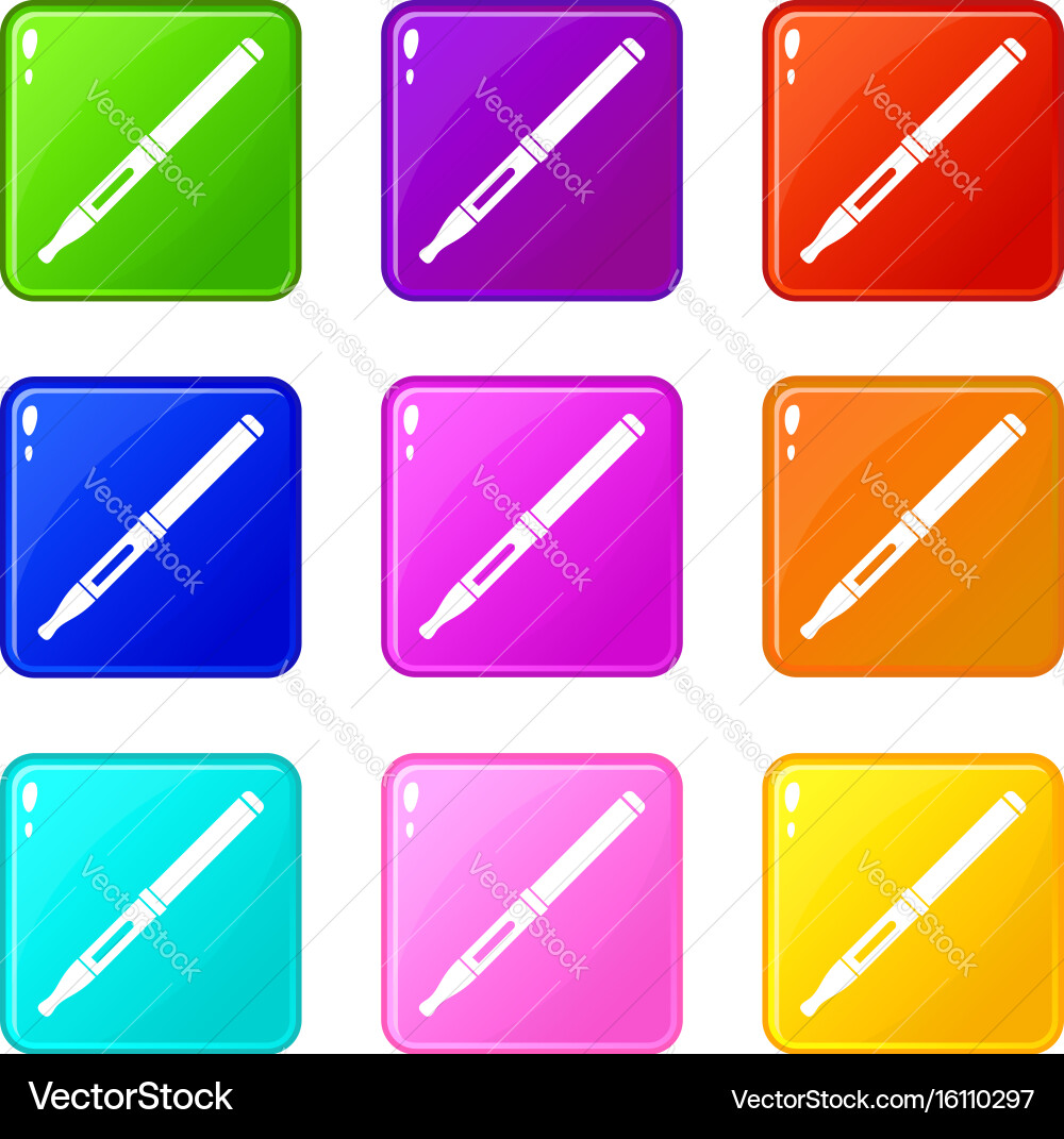 Mod and clearomizer in the kit set 9 Vector Image