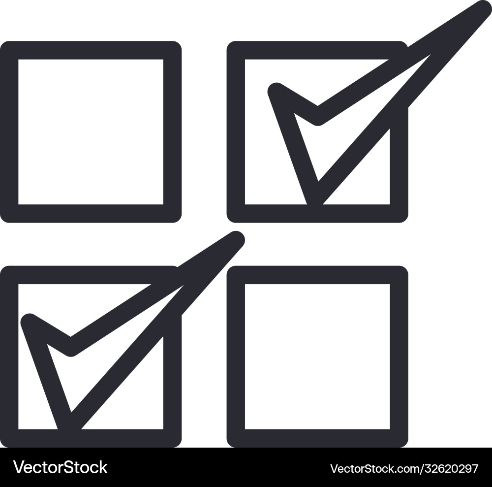 Options with check marks line style icon vector image
