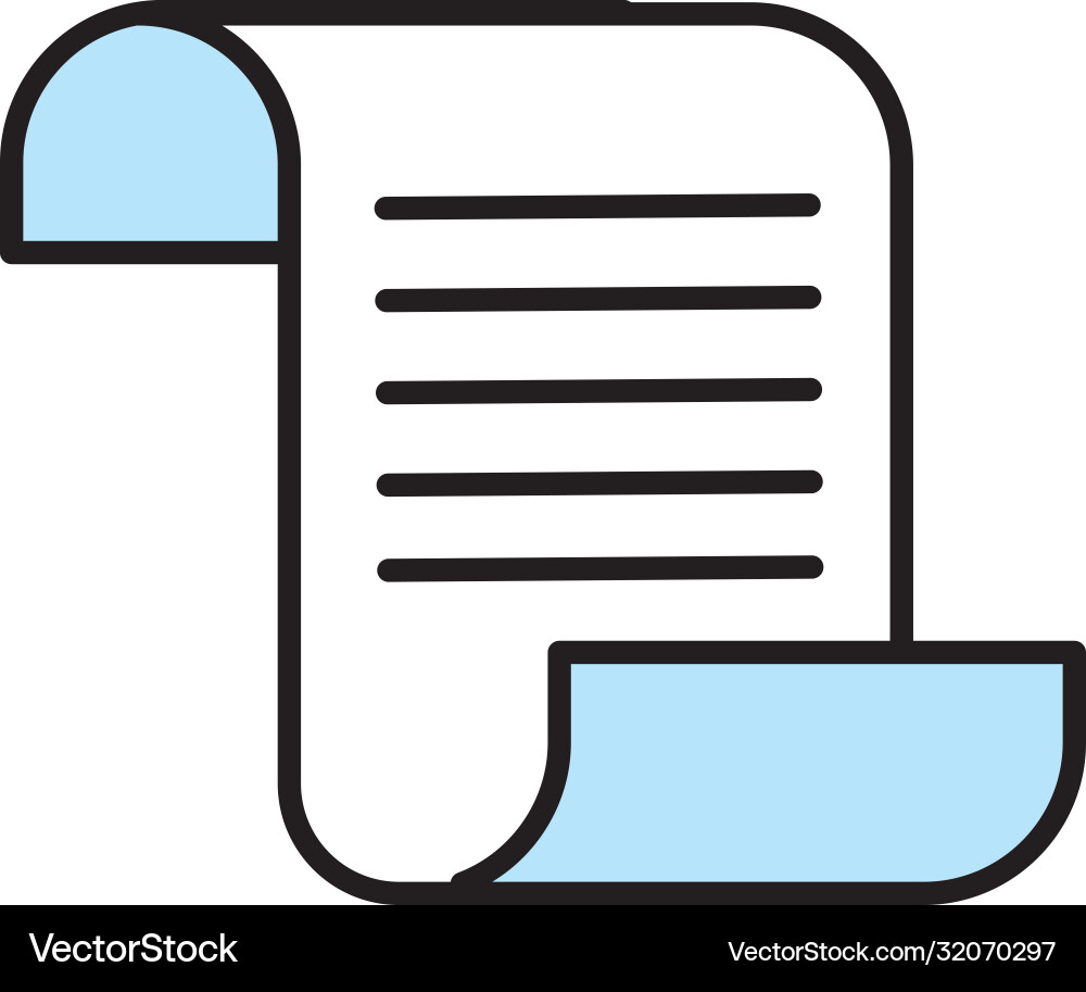 Paper document line and fill style icon Vector Image
