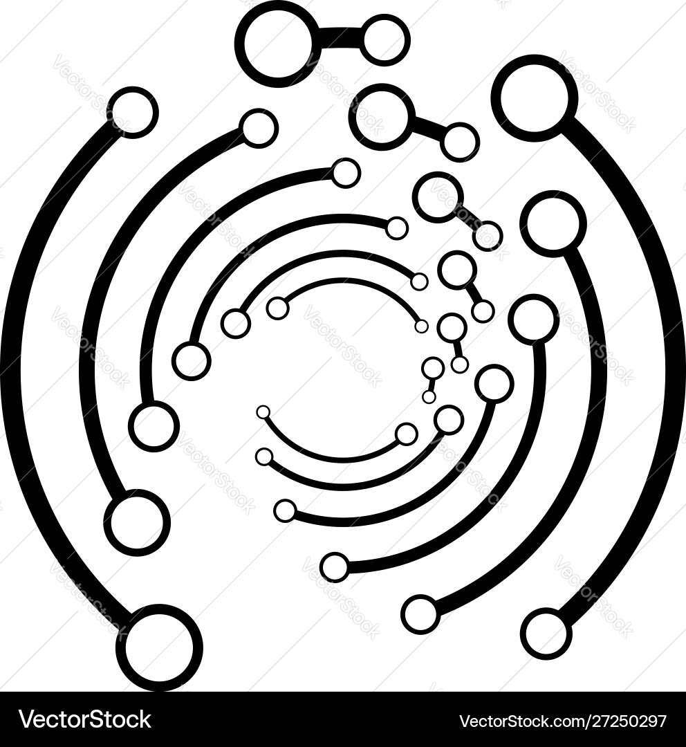Plexus wire-frame radial circles with nodes Plexus wire-frame radial circles with nodes Vector Image