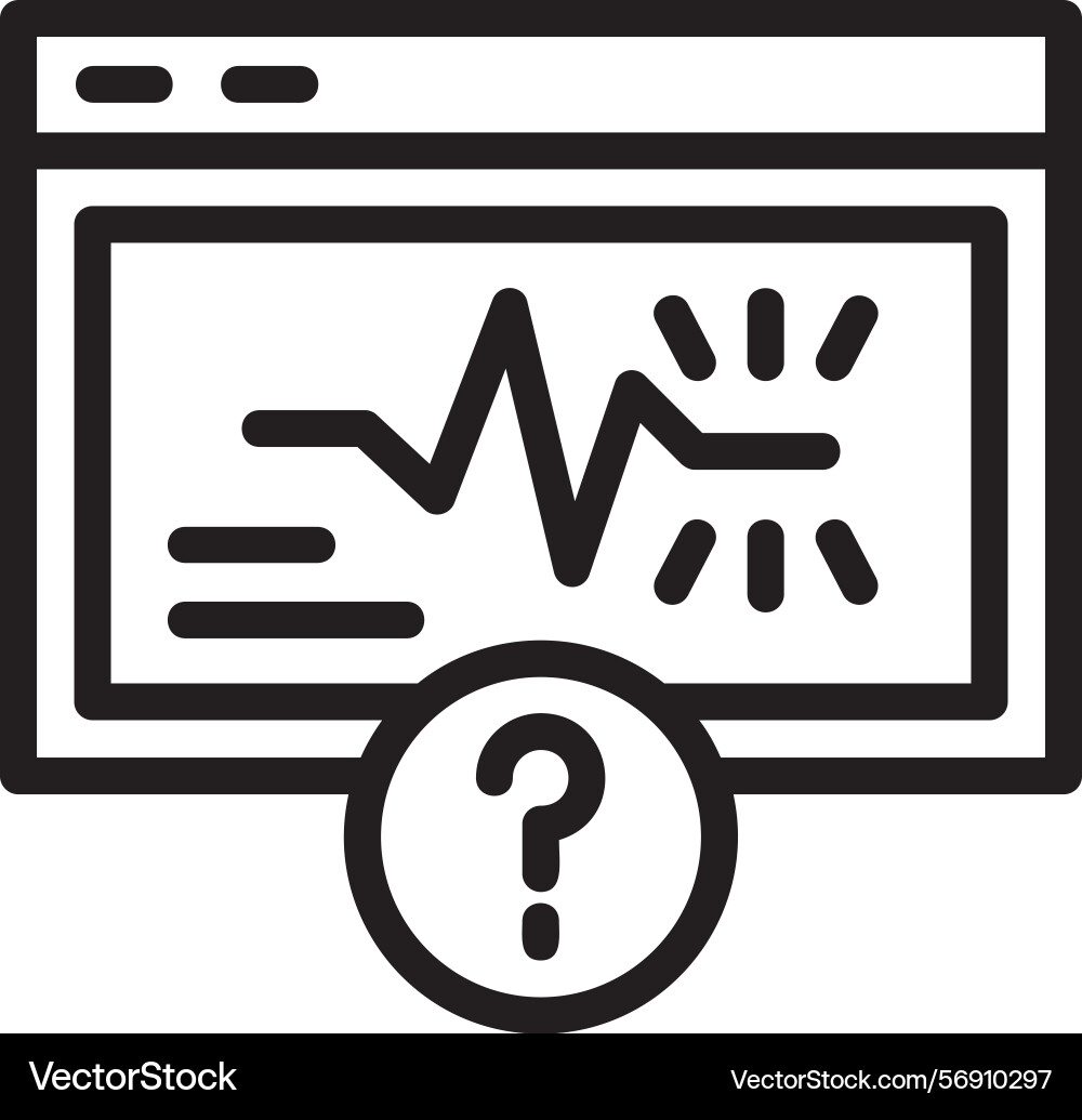 Quiz spark linear style icon design vector image