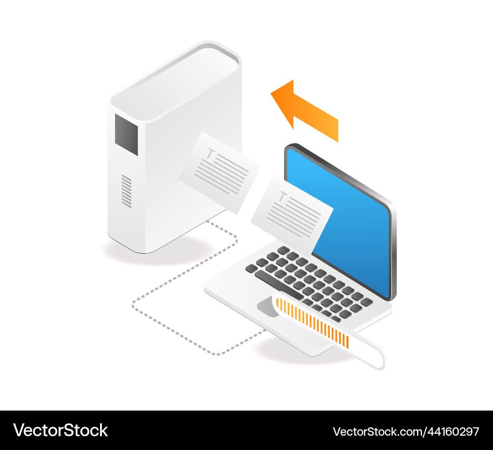 Recovery data memory server vector image