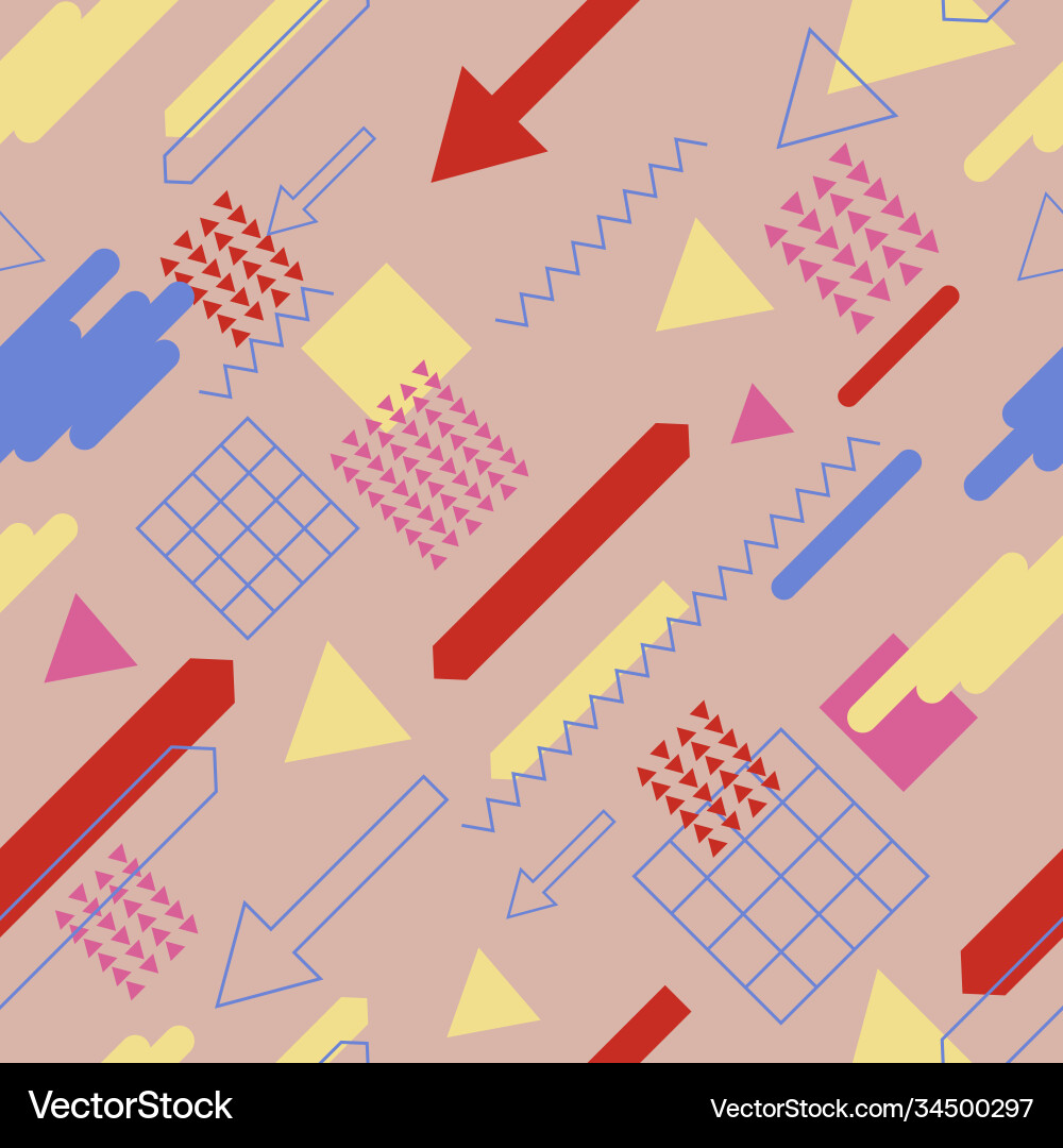 Seamless memphis pattern abstract background Vector Image
