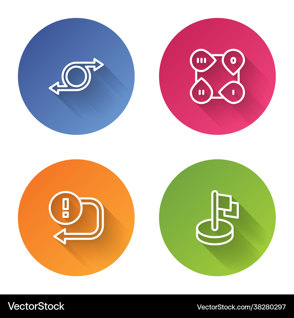Set line arrow infographic element and flag Set line arrow infographic element and flag vector image