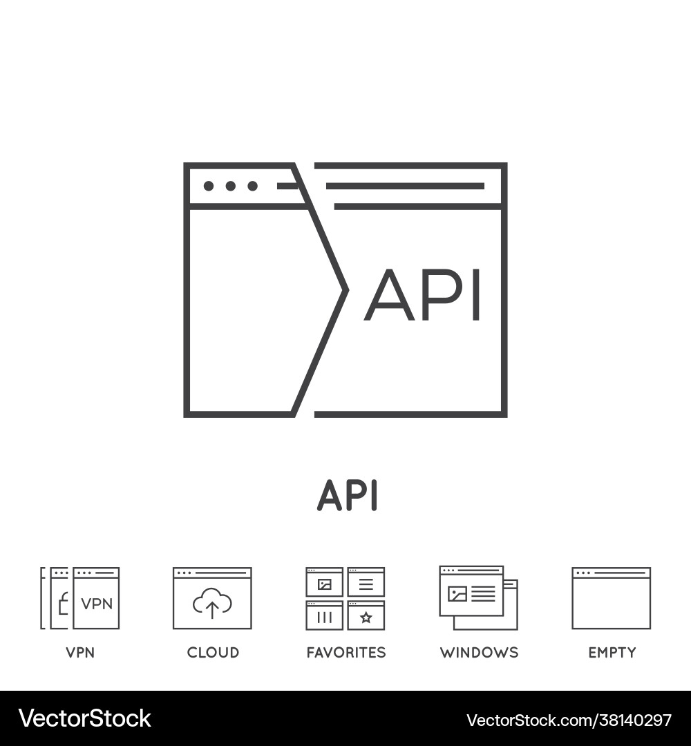 Set minimal browser developing app and coding Set minimal browser developing app and coding vector image