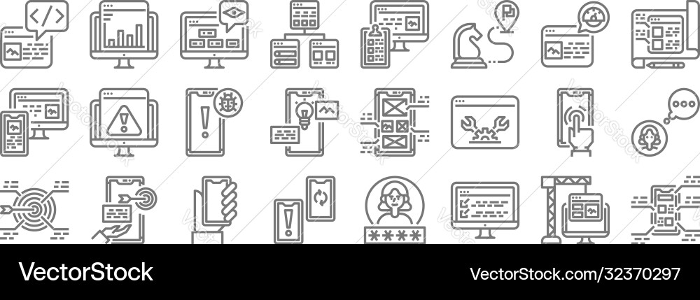 User experience line icons linear set quality User experience line icons linear set quality vector image