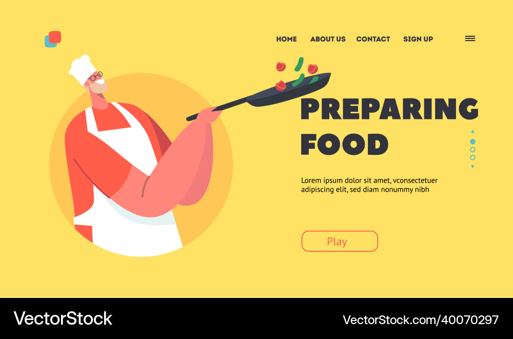 Vorbereitung der Food Landing Seite Vorlage professionelle Vorbereitung der Food Landing Seite Vorlage professionelle vektorbild